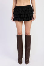 Load image into Gallery viewer, TIERED RUFFLE MINI SKIRT
