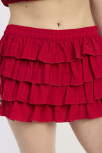 Load image into Gallery viewer, TIERED RUFFLE MINI SKIRT
