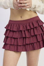 Load image into Gallery viewer, TIERED RUFFLE MINI SKIRT
