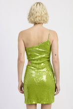Load image into Gallery viewer, ONE SHOULDER SEQUIN MINI DRESS WITH CUT OUT
