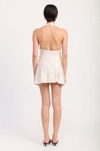 Load image into Gallery viewer, HALTER MINI DRESS WITH LACE TRIM DETAIL

