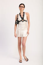 Load image into Gallery viewer, HALTER MINI DRESS WITH LACE TRIM DETAIL
