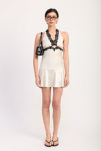 Load image into Gallery viewer, HALTER MINI DRESS WITH LACE TRIM DETAIL
