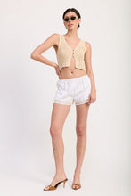 Load image into Gallery viewer, CROCHET BUTTON FRONT VEST TOP
