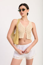 Load image into Gallery viewer, CROCHET BUTTON FRONT VEST TOP
