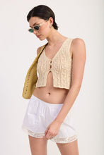 Load image into Gallery viewer, CROCHET BUTTON FRONT VEST TOP
