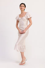 Load image into Gallery viewer, FLORAL PUFF SLEEVE MIDI DRESS
