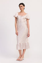 Load image into Gallery viewer, FLORAL PUFF SLEEVE MIDI DRESS

