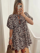 Load image into Gallery viewer, Leopard Bow Tie Front Dress
