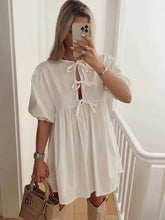 Load image into Gallery viewer, Leopard Bow Tie Front Dress
