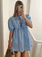 Load image into Gallery viewer, Leopard Bow Tie Front Dress
