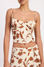 Load image into Gallery viewer, RUCHED FLORAL SWEETHEART CROP TOP
