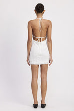 Load image into Gallery viewer, HALTER NECK MINI LACE DRESS WTIH BACK TIE
