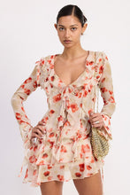 Load image into Gallery viewer, RUFFLE TRIM SHEER PEPLUM TOP
