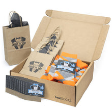 Load image into Gallery viewer, Customizable Groomsmen Gift Set Tangerine Orange Grey Argyle Men’s Dress Socks
