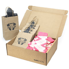 Load image into Gallery viewer, Customizable Groomsmen Gift Set Guava Bellini Pink Argyle Men’s Dress Socks

