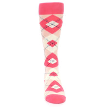 Load image into Gallery viewer, Guava Bellini Pink Argyle Wedding Groomsmen Men’s Dress Socks
