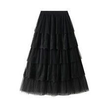Load image into Gallery viewer, Layered lace midi skirt
