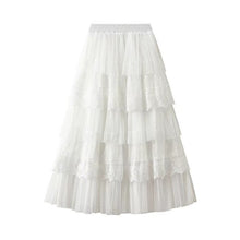 Load image into Gallery viewer, Layered lace midi skirt
