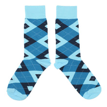 Load image into Gallery viewer, Pacific Teal Pool Navy Argyle Men’s Dress Socks
