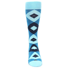 Load image into Gallery viewer, Pacific Teal Pool Navy Argyle Men’s Dress Socks
