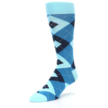 Load image into Gallery viewer, Pacific Teal Pool Navy Argyle Men’s Dress Socks
