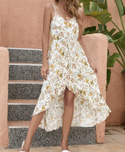Load image into Gallery viewer, Elegant Floral Midi Dress with Adjustable Straps
