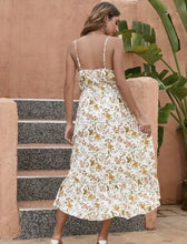 Load image into Gallery viewer, Elegant Floral Midi Dress with Adjustable Straps
