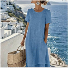 Load image into Gallery viewer, Women's Plus-Size Patchwork Maxi Dress – Relaxed Fit Casual Skirt
