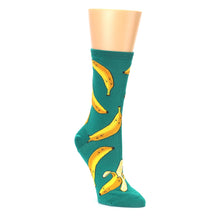 Load image into Gallery viewer, Emerald Green Banana Socks - Women&#39;s Novelty Socks
