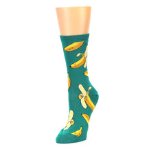 Load image into Gallery viewer, Emerald Green Banana Socks - Women&#39;s Novelty Socks
