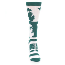 Load image into Gallery viewer, Green White Michigan Socks - Women&#39;s Novelty Socks
