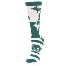 Load image into Gallery viewer, Green White Michigan Socks - Women&#39;s Novelty Socks

