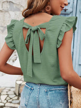 Load image into Gallery viewer, Tie back ruffle blouse
