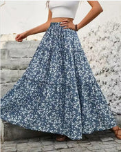 Load image into Gallery viewer, Floral tiered maxi skirt
