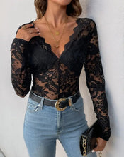 Load image into Gallery viewer, Long Sleeve Lace Bodysuit
