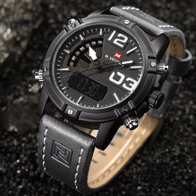 Load image into Gallery viewer, Men's Multifunction Digital Analog Waterproof Watch With Alarm And Automatic Time Zones Unique Design Excellent Gift
