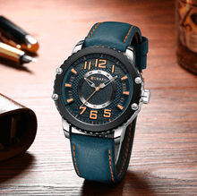 Load image into Gallery viewer, Men's Waterproof  Sport Watch With Leather  Belts  And Large Numbers Details Unique Design Perfect Gift
