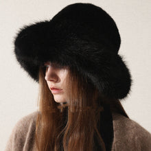 Load image into Gallery viewer, Women’s Oversized Furry Fisherman Hat – Mongolian Style Winter Hat
