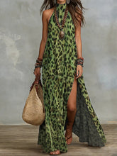 Load image into Gallery viewer, Women's Printed Scarf-Style Maxi Dress – Sleeveless, Split, Loose Boho

