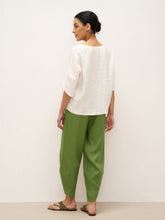 Load image into Gallery viewer, 100% Linen Round Neck Petal-Sleeve Pullover LAUREL

