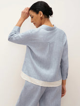 Load image into Gallery viewer, 100% Linen Buttoned Closure Color-Blocked Shirt JANICE
