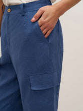Load image into Gallery viewer, 100% Linen Cargo Tapered Trousers with Patch Pockets JESSE

