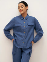 Load image into Gallery viewer, 100% Linen Flap-Patch Buttoned Closure Shirt Jacket JANE
