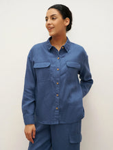 Load image into Gallery viewer, 100% Linen Flap-Patch Buttoned Closure Shirt Jacket JANE
