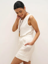 Load image into Gallery viewer, 100% Linen Elastic Waist Drawstring Shorts with Pockets DELILAH
