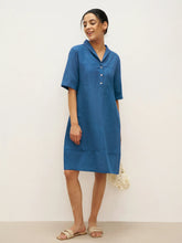 Load image into Gallery viewer, Linen Shawl V-Neck Half Sleeve Minidress LIVIA
