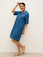 Load image into Gallery viewer, Linen Shawl V-Neck Half Sleeve Minidress LIVIA
