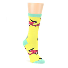 Load image into Gallery viewer, Yellow Mint Moped Socks - Women's Novelty Socks
