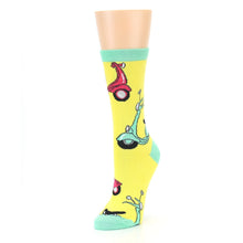 Load image into Gallery viewer, Yellow Mint Moped Socks - Women's Novelty Socks
